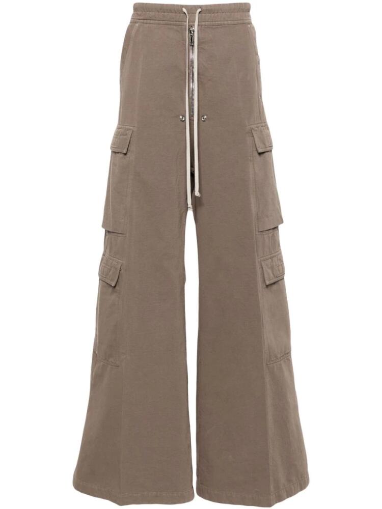 Rick Owens DRKSHDW wide-leg cotton cargo trousers - Brown Cover