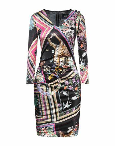 Cavalli Class Woman Mini dress Black Viscose Cover