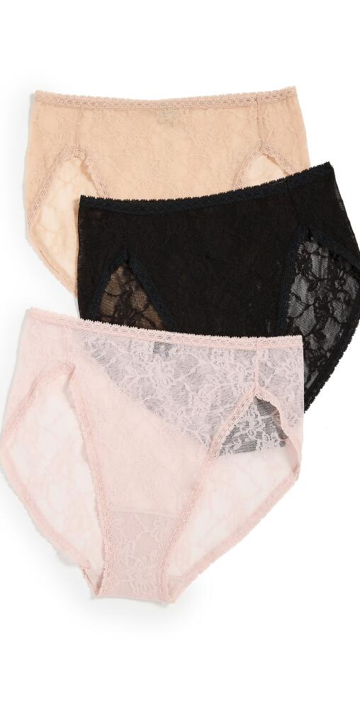 Natori Bliss Allure French Cut 3 Pack Panties Black/Cafe/Rose Beige Cover