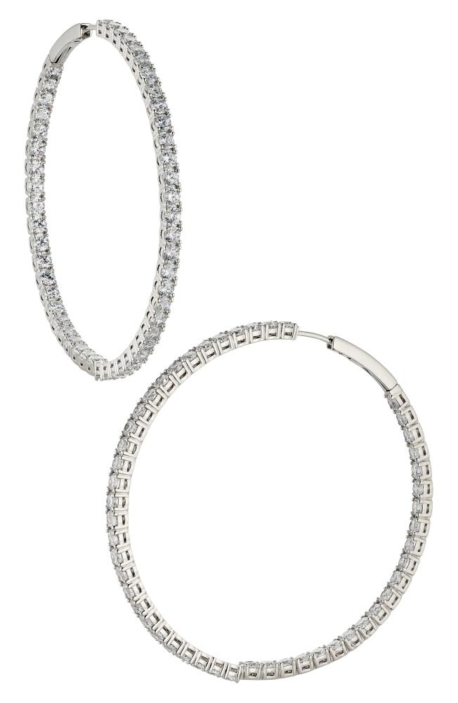 Nadri Perfect Inside Out Hoop Earrings in Rhodium Cover