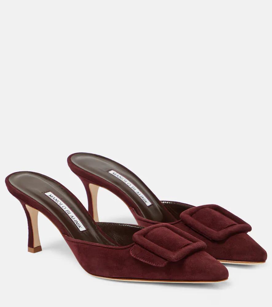 Manolo Blahnik Maysale 70 suede mules Cover