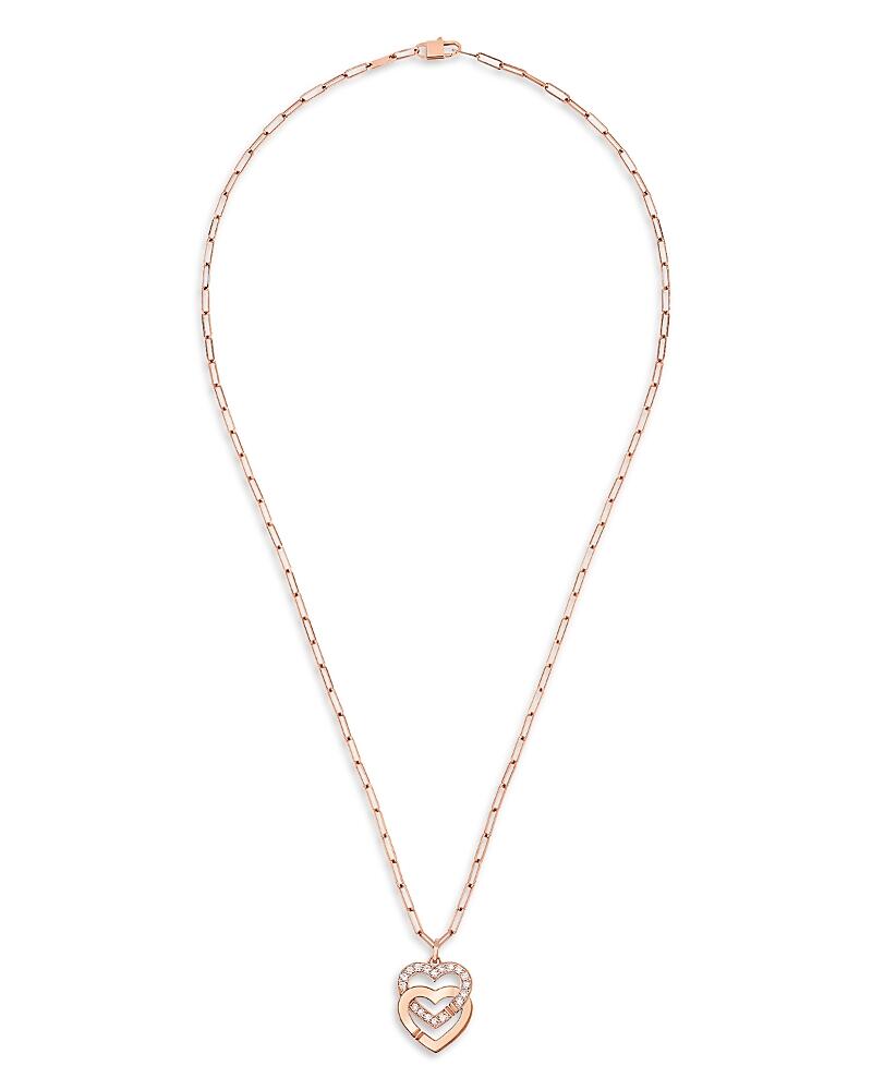 Dinh Van 18K Rose Gold Double Coeurs Diamond Pendant Necklace, 17.7 Cover