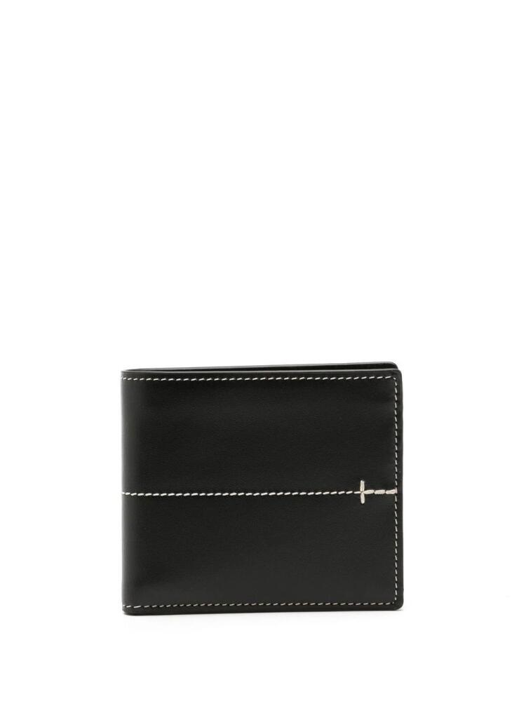 Tod's contrast-stitch detail wallet - Black Cover