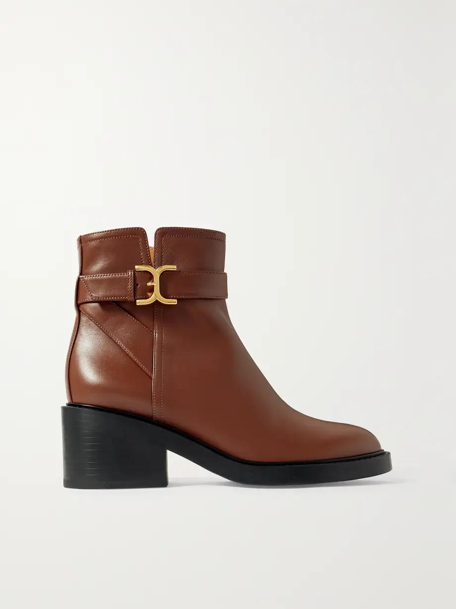 Chloé - Marcie Buckled Leather Ankle Boots - Brown Cover