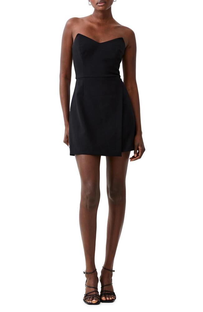 French Connection Whisper Strapless Minidress in Blackout Cover