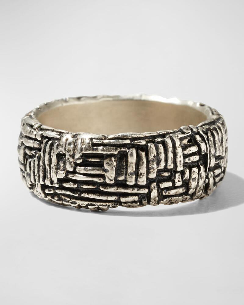 John Varvatos Men's Artisan Woven Texture Band Ring Cover