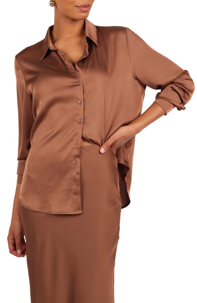 Petal & Pup Narissa Satin Button-Up Shirt in Banksia Brown Cover