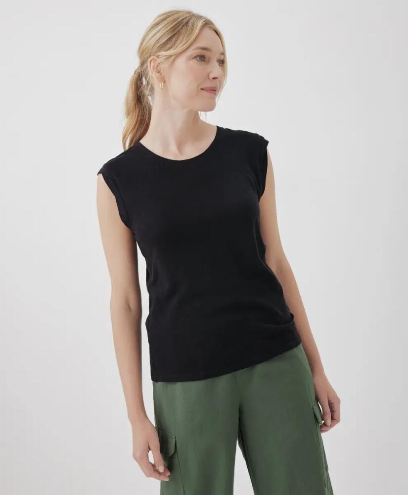 Pact Organic Featherweight Slub Muscle Tee in Black Cover