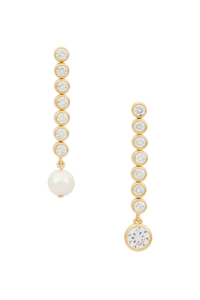 Completedworks 18k Gold Plated, Freshwater Pearl & Cubic Zirconia Earring in Metallic Gold Cover