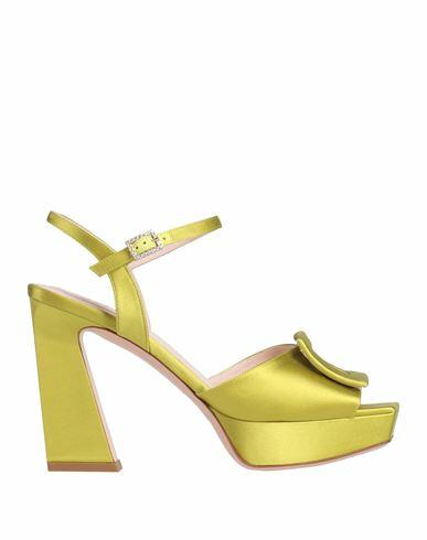 Roger Vivier Woman Sandals Acid green Textile fibers Cover