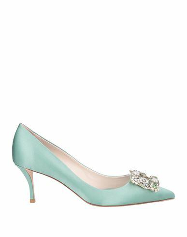 Roger Vivier Woman Pumps Sage green Textile fibers Cover