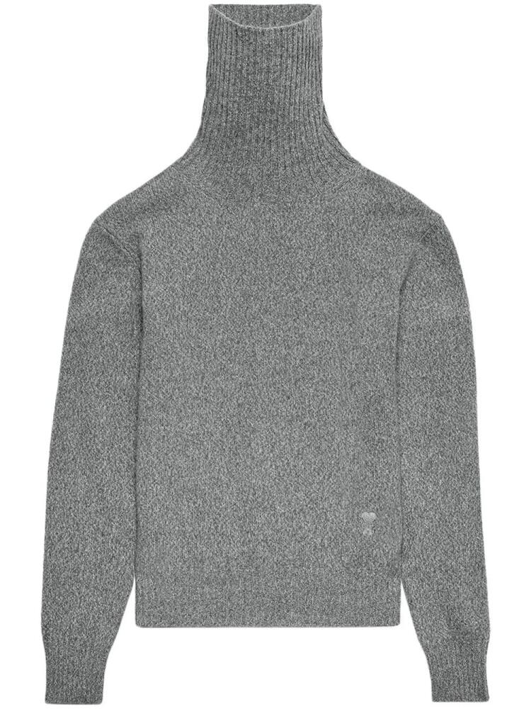 AMI Paris roll-neck cashmere jumper - Grey Cover