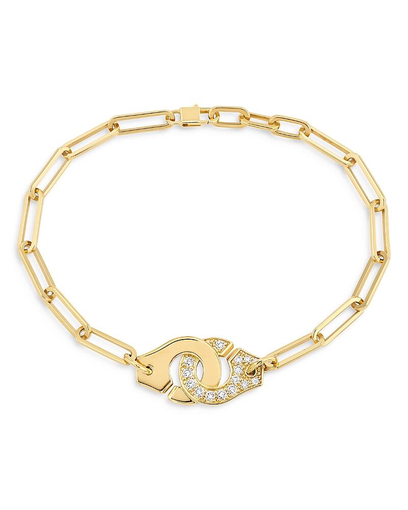 Dinh Van 18K Yellow Gold Menottes Diamond Chain Bracelet Cover