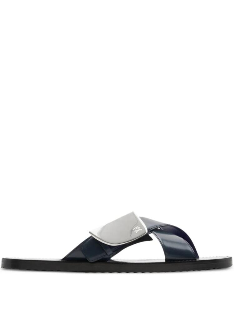 Burberry Stripe Shield EKD leather sandals - Blue Cover