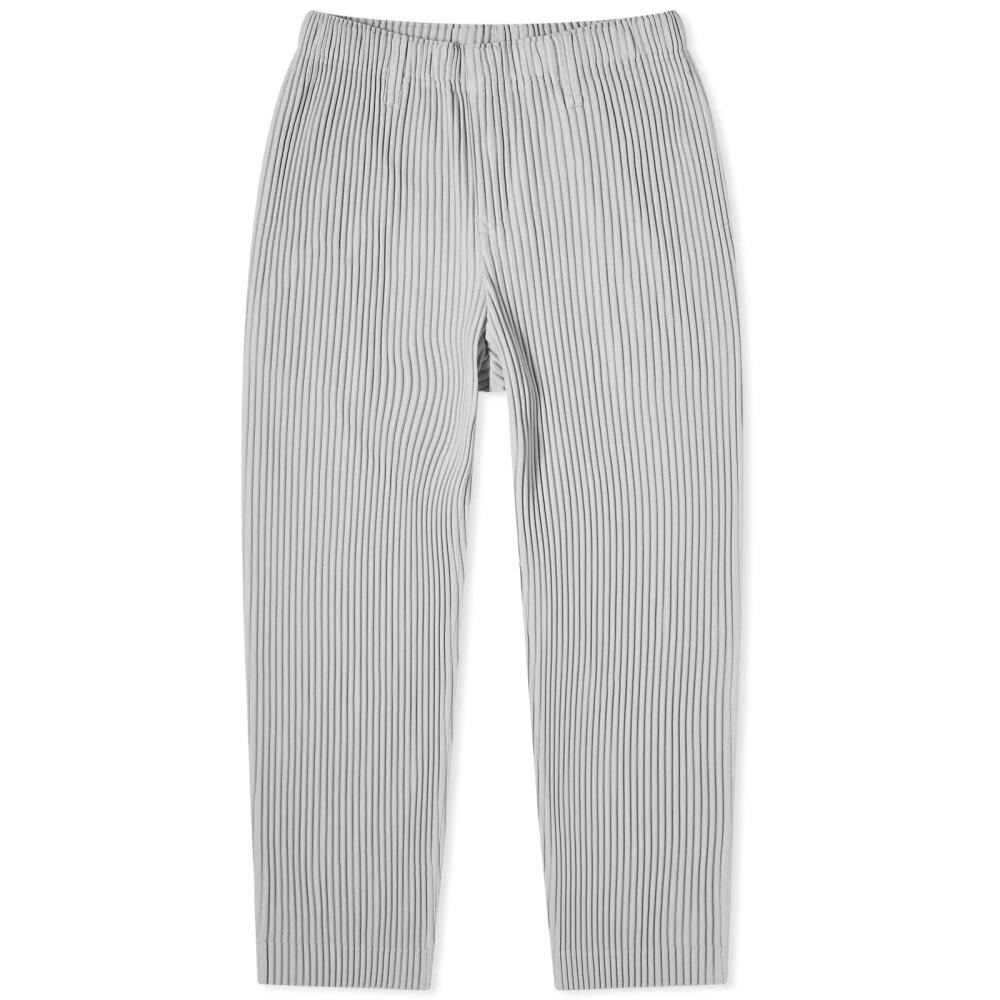 Homme Plissé Issey Miyake Men's Pleated Straight Leg Pant in Light Grey Cover