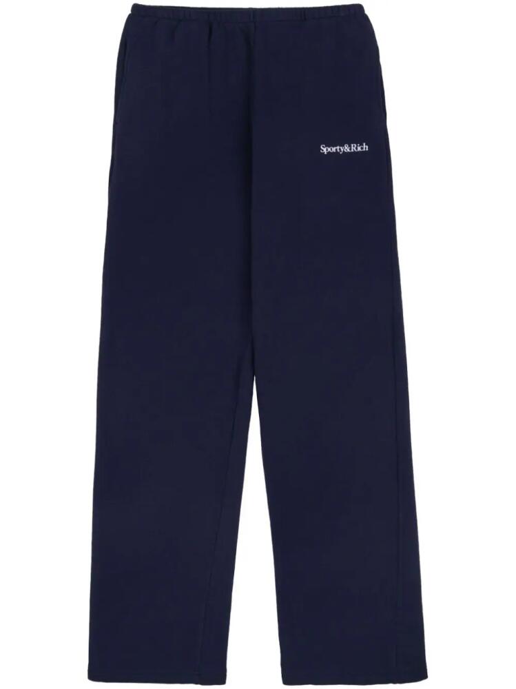 Sporty & Rich Wellness Club logo-print track pants - Blue Cover