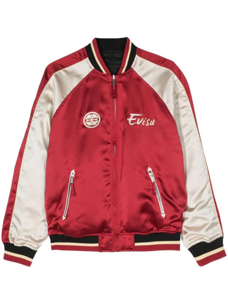 EVISU Seagull And The Great Wave satin bomber jacket - Red Cover