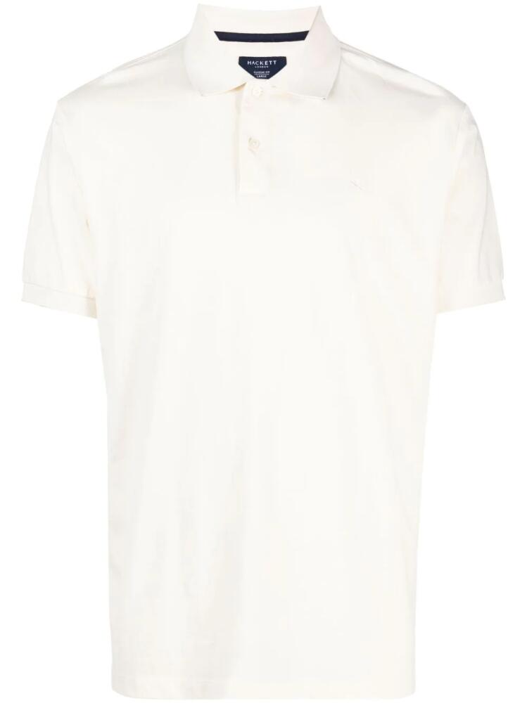 Hackett logo-embroidered cotton polo shirt - Neutrals Cover