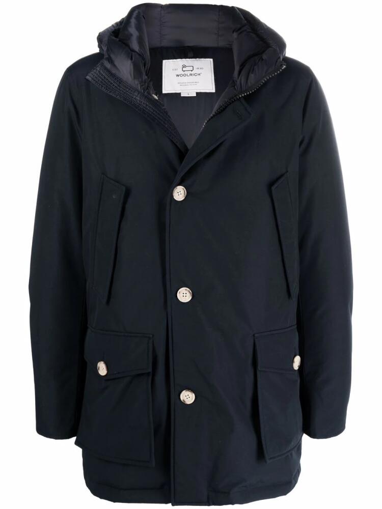 Woolrich down-feather hooded coat - Blue Cover