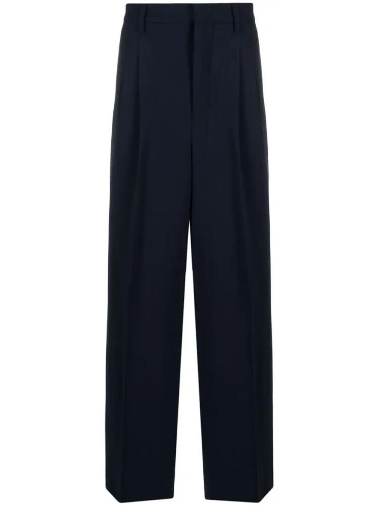 AMI Paris pleated wide-leg trousers - Blue Cover