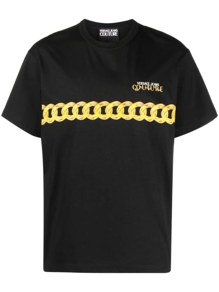 Versace Jeans Couture chain-link print cotton T-shirt - Black Cover