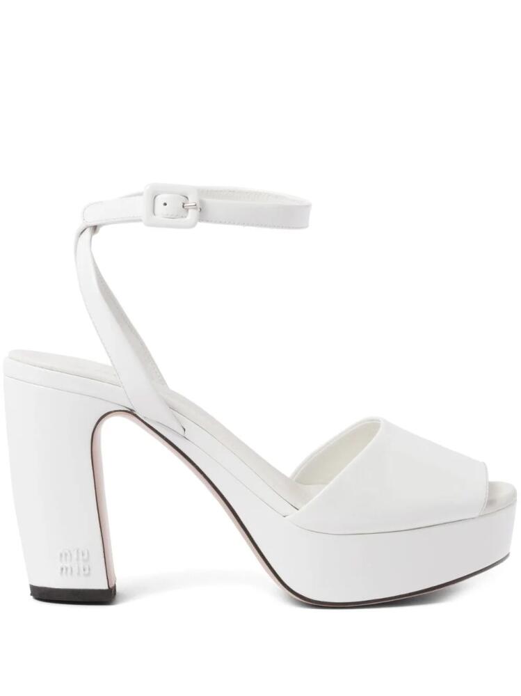 Miu Miu patent-leather platform sandals - White Cover