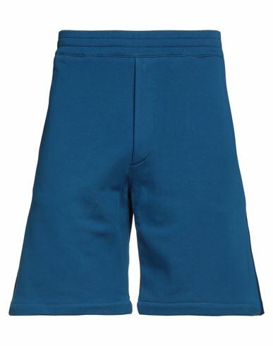 Alexander Mcqueen Man Shorts & Bermuda Shorts Blue Cotton, Polyester Cover