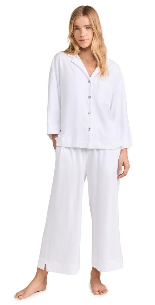 Petite Plume Luxe Pima White Wide Leg Pajama White Cover