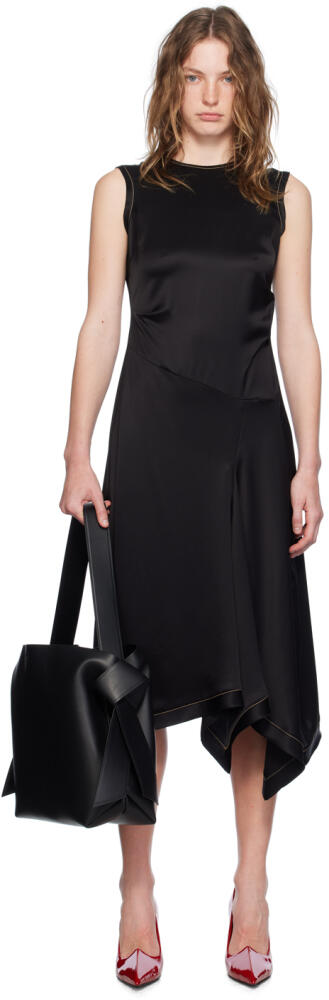 Acne Studios Black Raw Edge Midi Dress Cover