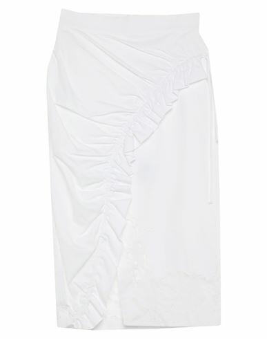 Ermanno Scervino Woman Midi skirt White Cotton, Polyamide Cover