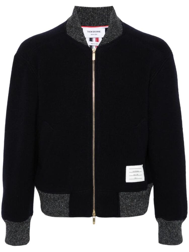 Thom Browne zip-up wool bomber jacket - Blue Cover