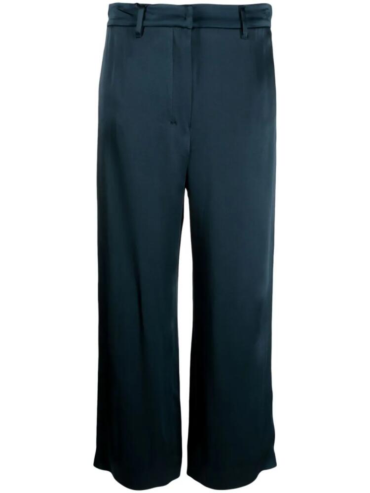 'S Max Mara cropped straight-leg satin trousers - Blue Cover