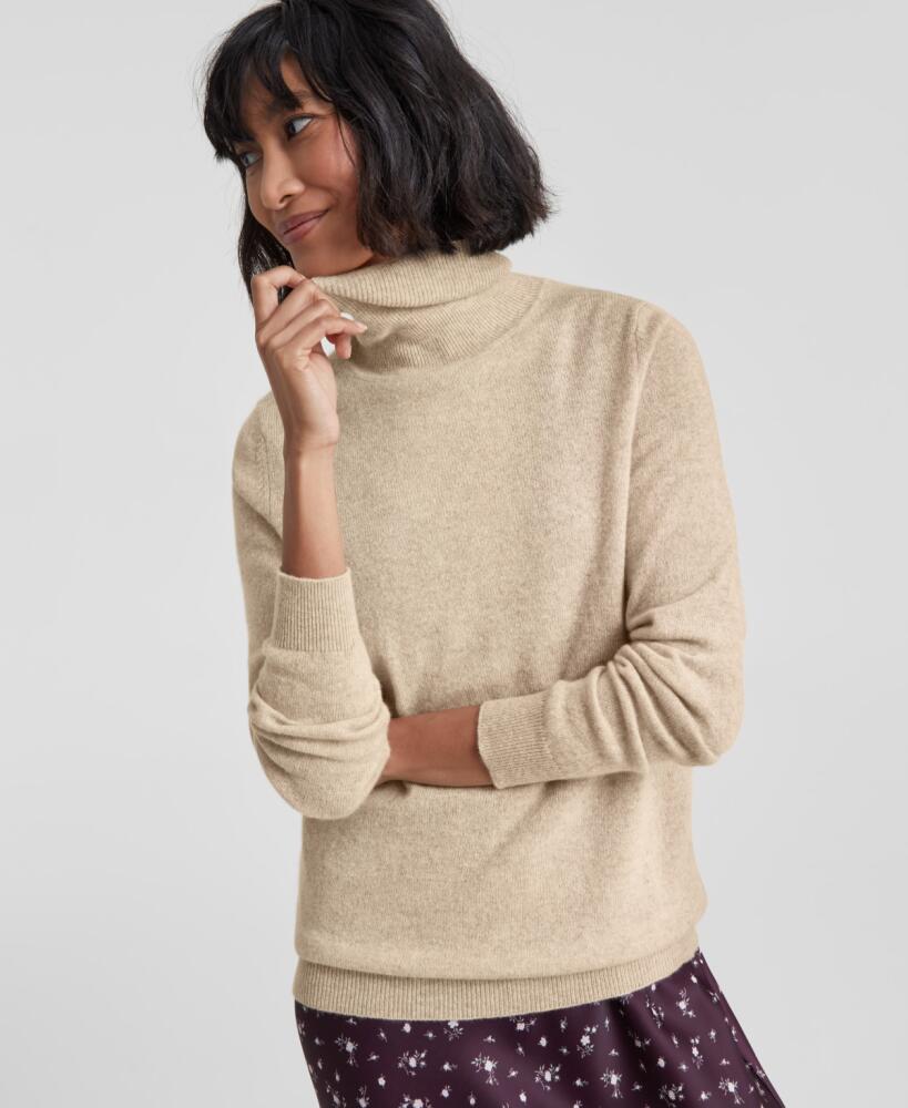 Charter Club 100% Cashmere Women's Turtleneck Sweater, Regular & Petites, Created for Macy's - Pearl Taupe Heather Cover