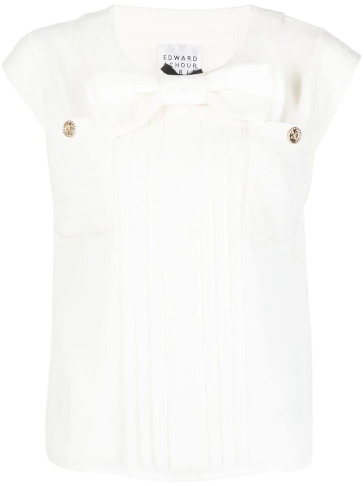 Edward Achour Paris bow-detail top - White Cover