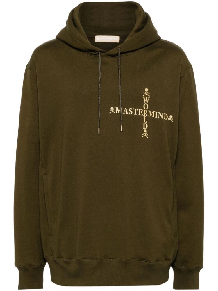 Mastermind Japan cross-logo cotton hoodie - Green Cover