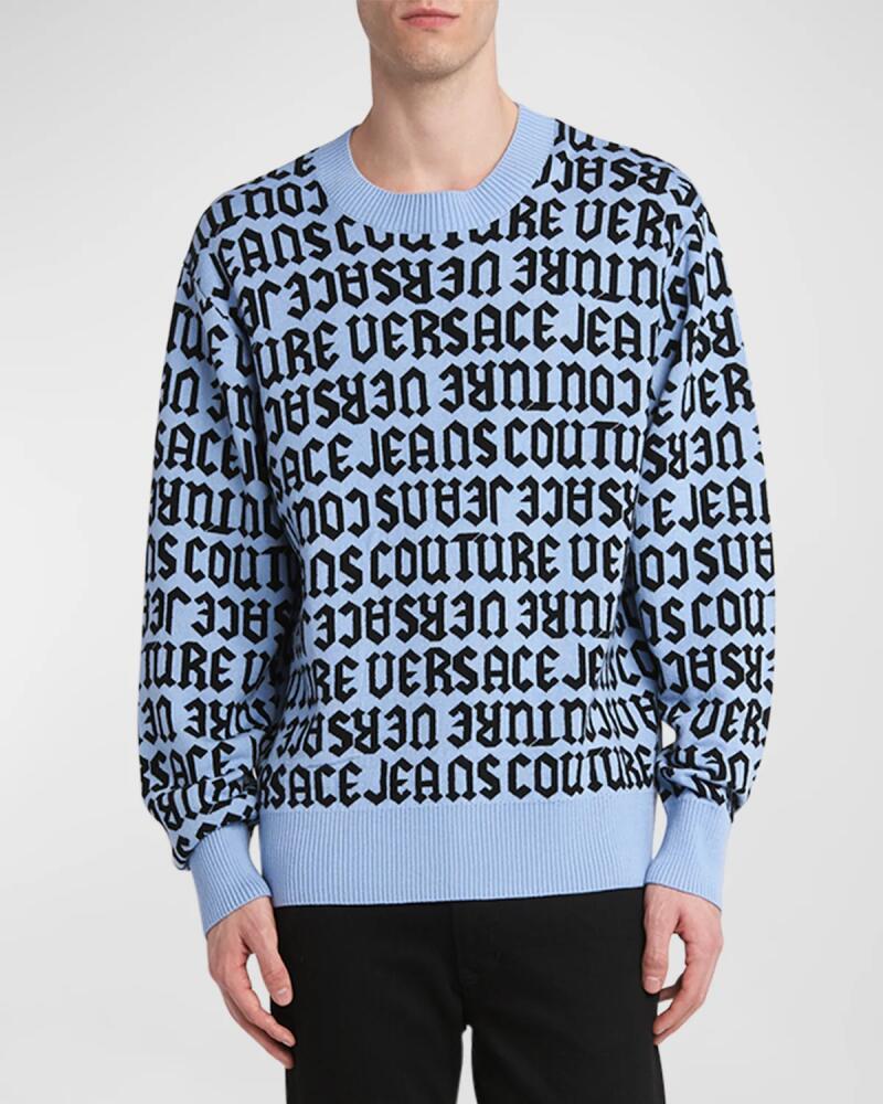 Versace Jeans Couture Men's Repeat-Logo Wool Sweater Cover