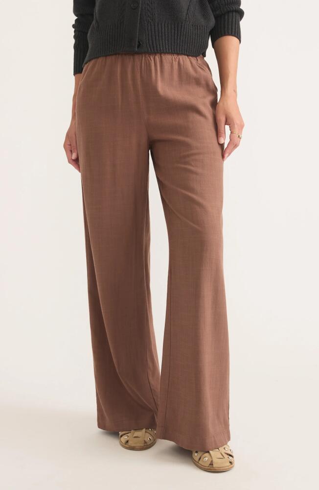 Marine Layer Allison Wide Leg Tencel® Lyocell Pants in Pinecone Cover