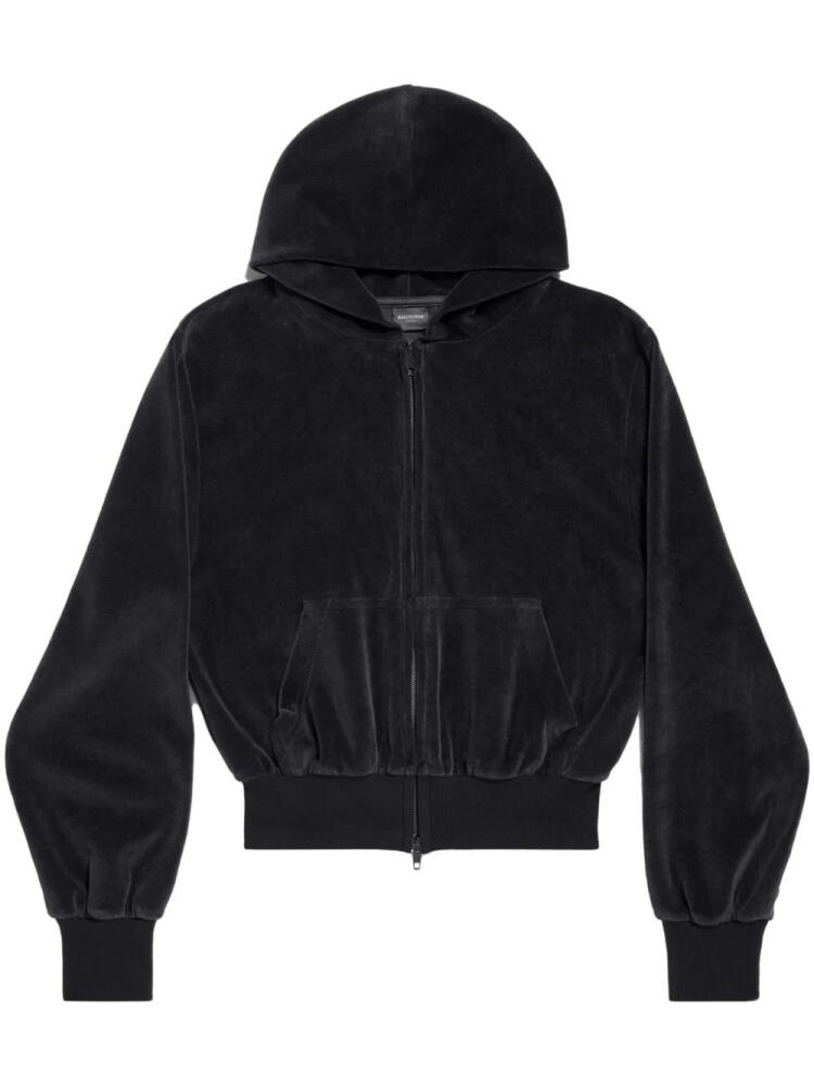 Balenciaga Handwritten embellished zip-front hoodie - Black Cover