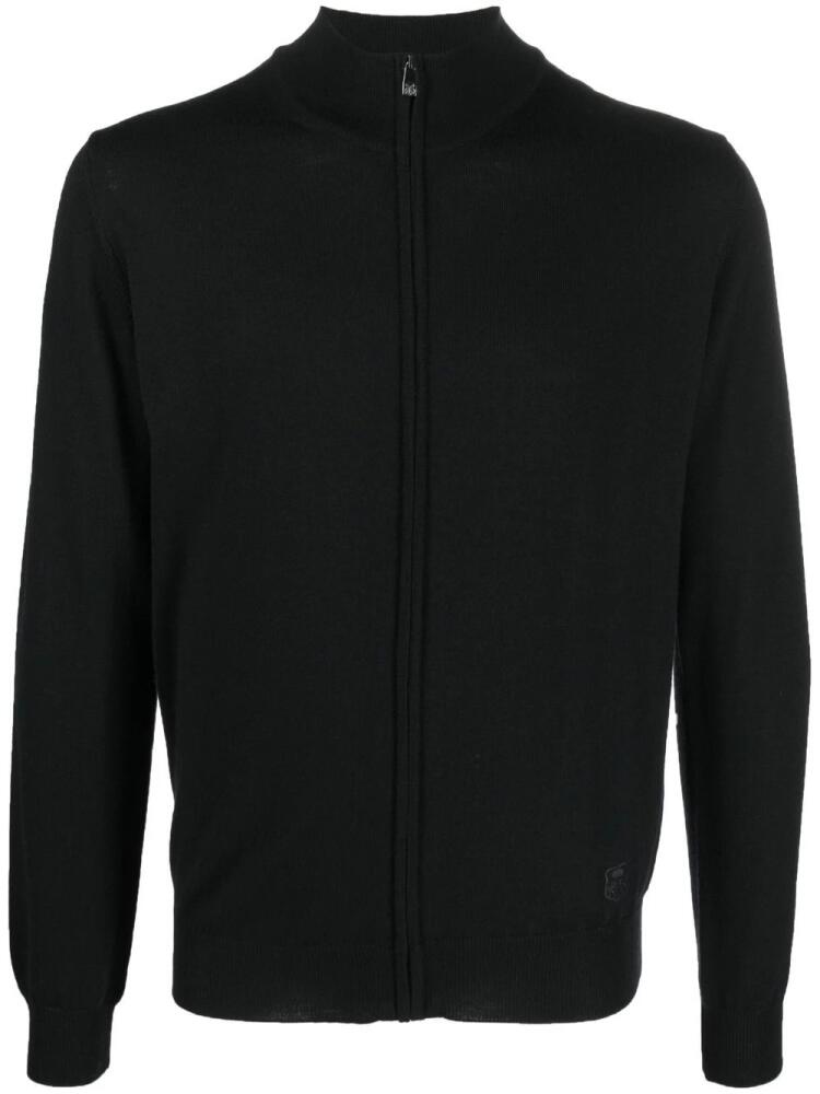 Corneliani zip-up virgin wool cardigan - Black Cover