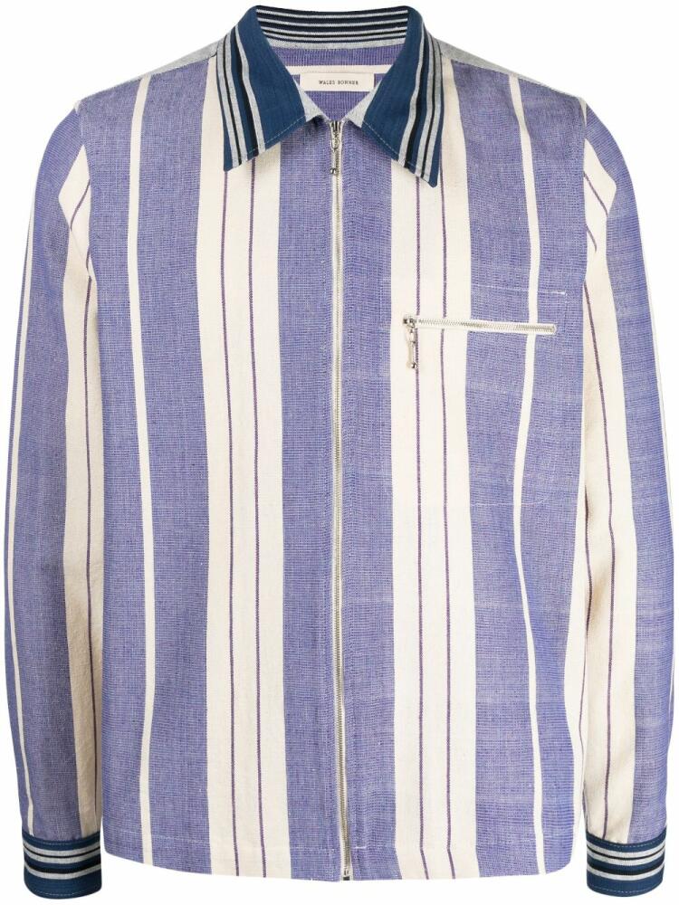 Wales Bonner Atlantic striped zipped jacket - White Cover