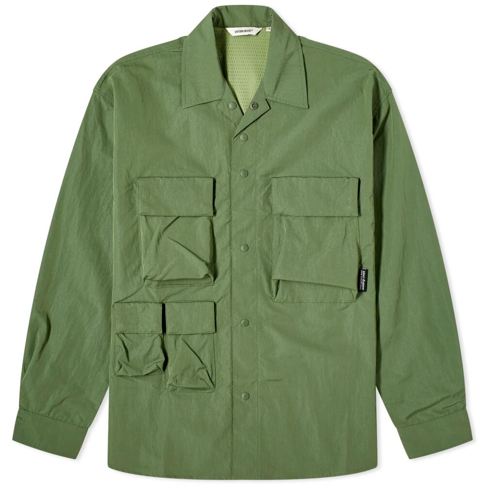 Uniform Bridge Men's Oversized Multi Pocket Shirt in Sage Green Cover