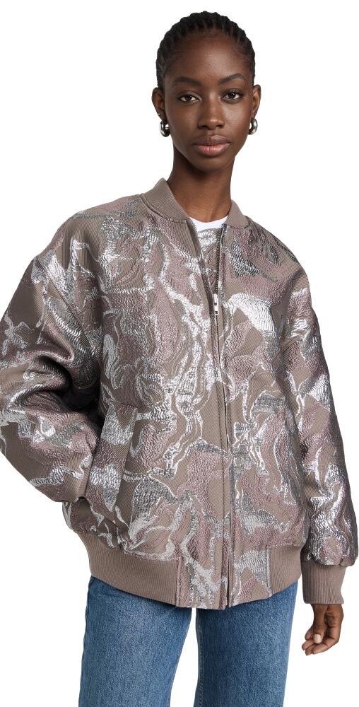 Stine Goya Volominous Bomber Jacket Abstract Foliage Cover