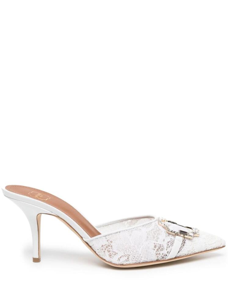 Malone Souliers Missy 70mm lace mules - White Cover