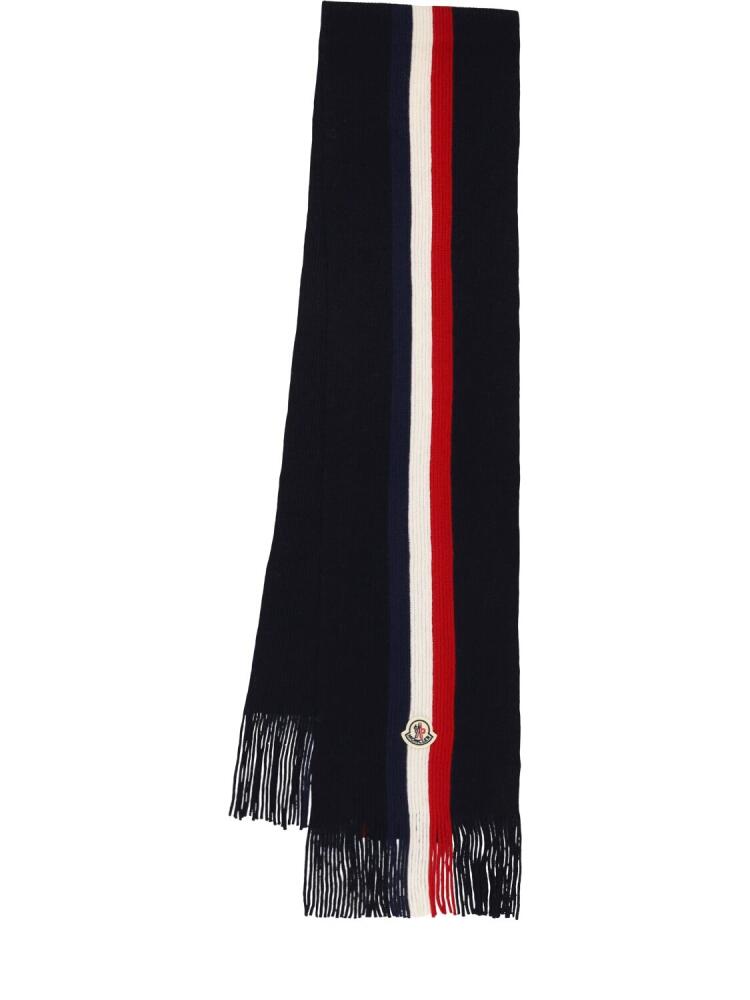 MONCLER Tricolor Virgin Wool Scarf Cover