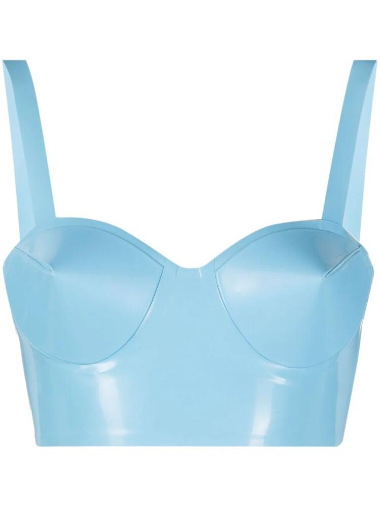 Maison Margiela latex balconette bra - Blue Cover