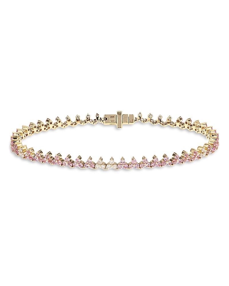 Adina Reyter 14K Yellow Gold Pink Sapphire & Diamond Tennis Bracelet Cover