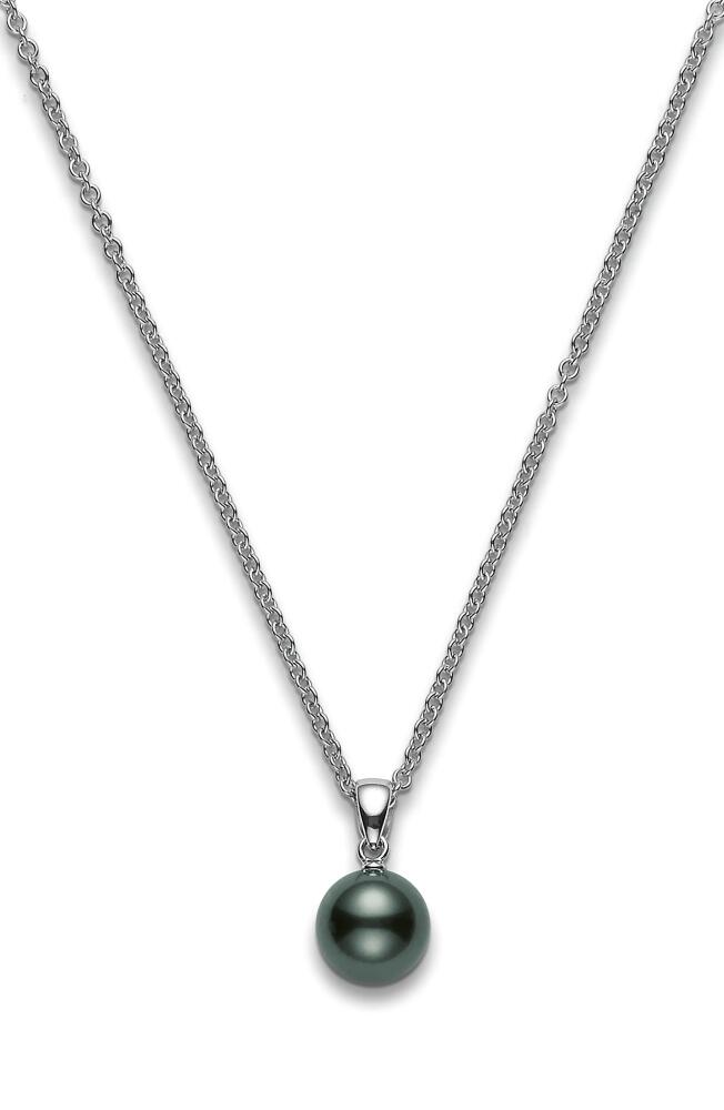 Mikimoto Black South Sea Pearl Pendant Necklace in White Gold Cover