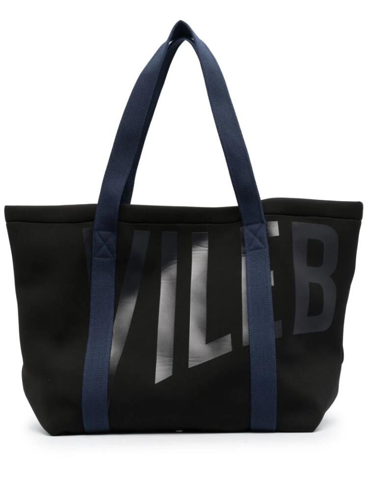 Vilebrequin logo-print coated-canvas tote bag - Black Cover