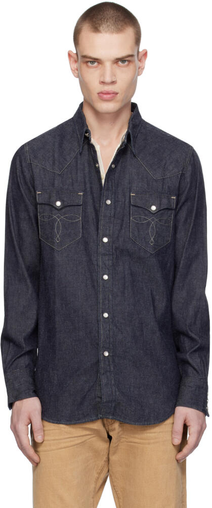 RRL Indigo Western Denim Shirt Cover