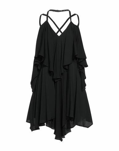 Dondup Woman Mini dress Black Acetate, Silk Cover